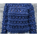 Photo of Свитер синий с блеском, крупной вязки