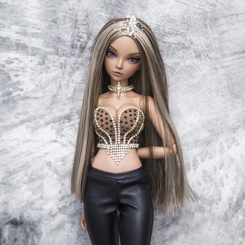 Photo of Парик "Латте" со стразами Парик подходит куклам Minifee Минифи и похожих