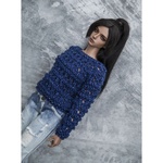 Photo of Свитер синий с блеском, крупной вязки