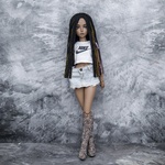 Photo of Парик "черны+фиолетовый+золотой" 6-7 Minifee (голова 17см)