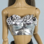 Photo of Корсаж Серебряный с цветами для Poppy Parker