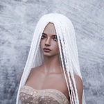 Photo of Парик "белый с блестящими нитями" 5-6 Iple Fid 14.5см