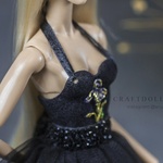 Photo of Корсаж черный с ирисом для Fashion Royalty