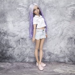 Photo of Парик "Серо-фиолетовый" без страз 6-7 Minifee 17см