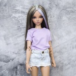 Photo of Парик со стразами - Пастельная прядка 6-7 Minifee (17см)