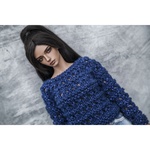 Photo of Свитер синий с блеском, крупной вязки