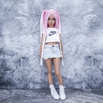 Photo of Парик "Бело-розовый" 6-7 Minifee (17см)