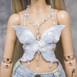 Photo of Корсаж Бабочка - белый голографик - A (Small) bust