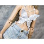 Photo of Корсаж Бабочка - белый голографик - A (Small) bust