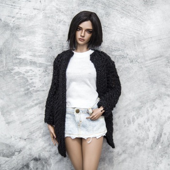 Photo of Кардиган черный без застежки (с блеском)