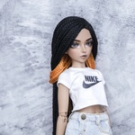 Photo of Парик "Черный+оранжевый" 6-7 Minifee (17см)