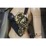 Photo of Корсаж черный бархат с цветами, золоченый поталью