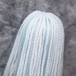 Photo of Парик "Белый с голубыми блестящими нитями" 6-7 Minifee голова 17см