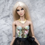 Photo of Корсаж - цветы на голубом (Золочение Поталью) на классическое ФР тело