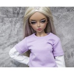 Photo of Лонгслив с комбинированными рукавами св. фиолетовый