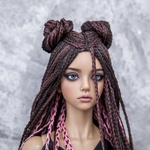 Photo of Парик "Розово-коричневый с малиновым" SD (размеры 7-8-9)