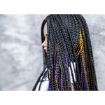 Photo of Парик "черны+фиолетовый+золотой" 6-7 Minifee (голова 17см)