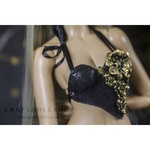 Photo of Корсаж черный бархат с цветами, золоченый поталью