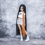 Photo of Парик "Черный+оранжевый" 6-7 Minifee (17см)