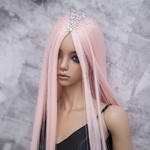 Photo of Парик Персиковый со стразами SD (размеры 7-8-9)