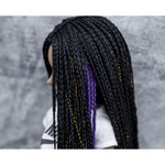 Photo of Парик "черны+фиолетовый+золотой" 6-7 Minifee (голова 17см)