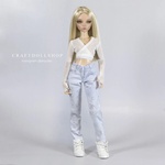 Photo of Джинсы светлые с серебряными надписями (2)