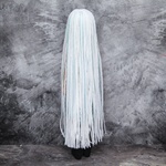 Photo of Парик "Белый с голубыми блестящими нитями" 6-7 Minifee голова 17см