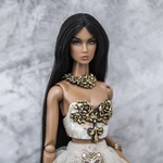 Photo of Корсаж - цветы на бежевом (Золочение поталью) на тело NuFace