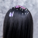 Photo of Парик Черный с бабочками и стразами 6-7 Minifee (17см)