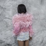 Photo of Кофта розовая, пушистая, с блеском, без застежки