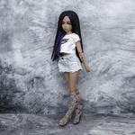 Photo of Парик "черны+фиолетовый+золотой" 6-7 Minifee (голова 17см)