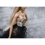 Photo of Корсаж - цветы на голубом (Золочение Поталью) на классическое ФР тело