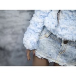 Photo of Кофта "пушистое облачко" голубая с белым