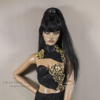 Photo of Корсаж Черный бархат с золотыми цветами