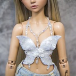 Photo of Корсаж Бабочка - белый голографик - A (Small) bust