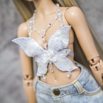 Photo of Корсаж Бабочка - белый голографик - A (Small) bust