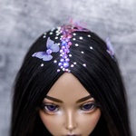Photo of Парик Черный с бабочками и стразами 6-7 Minifee (17см)