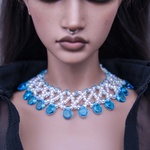 Photo of Украшение из Бисера - Голубое с белым