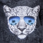 Photo of Лонгслив с комбинированными рукавами темный гранж с рисунком