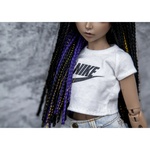 Photo of Парик "черны+фиолетовый+золотой" 6-7 Minifee (голова 17см)