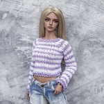 Photo of Свитер в полосочку - белый с фиолетовым