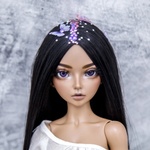 Photo of Парик Черный с бабочками и стразами 6-7 Minifee (17см)