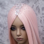 Photo of Парик Персиковый со стразами SD (размеры 7-8-9)