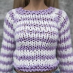 Photo of Свитер в полосочку - белый с фиолетовым