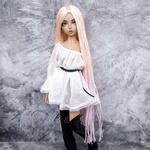 Photo of Парик "Персик-розовый-желтый" омбре 6-7 Minifee (17см)