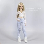 Photo of Джинсы светлые с серебряными надписями (1)