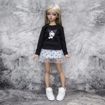 Photo of Лонгслив черный с рисунком