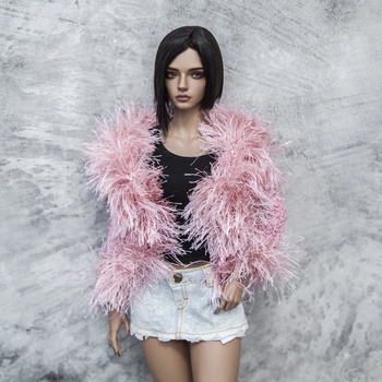 Photo of Кофта розовая, пушистая, с блеском, без застежки