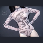 Photo of Боди полупрозрачный с рисунком