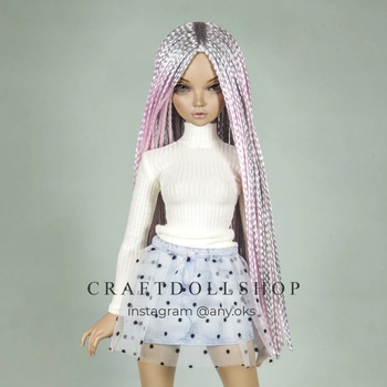 Photo of Парик 6-7 Minifee (17см) градиент серебро/розовый